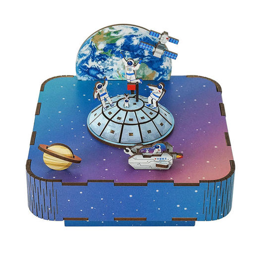 同趣月球漫步拼装八音盒 太空 航天 生日礼物 商品图5