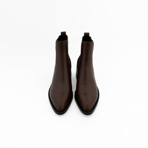 SAFICOO气质焦糖栗子色 尖头女士短靴真皮切尔西靴 商品图1