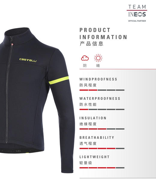 正品22蝎子castelli Fondo2 男款春秋微绒长袖骑行服保暖 商品图4