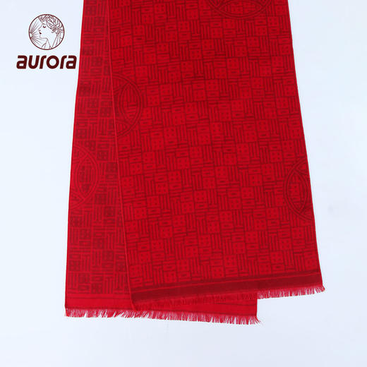 福禄双全 真丝双面提花拉绒围巾 商品图4