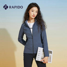 RAPIDO雳霹道2021秋季女士运动拼接立领针织背面磨毛夹克外套CP1976G03P