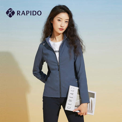 RAPIDO雳霹道2021秋季女士运动拼接立领针织背面磨毛夹克外套CP1976G03P 商品图0