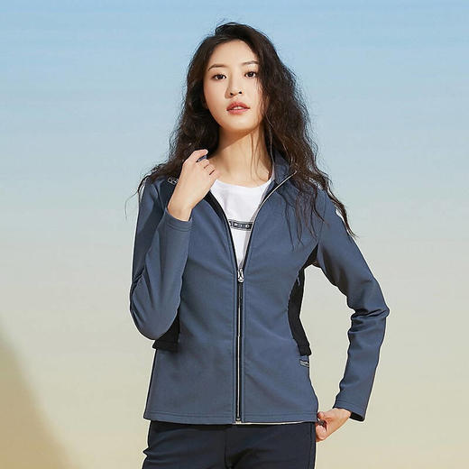 RAPIDO雳霹道2021秋季女士运动拼接立领针织背面磨毛夹克外套CP1976G03P 商品图2