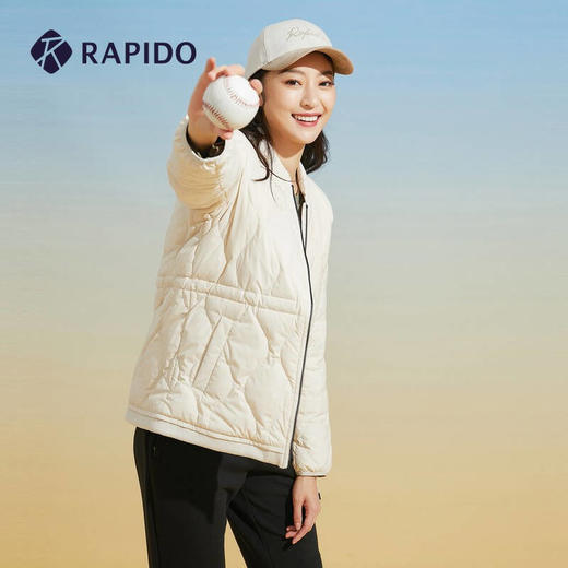 RAPIDO雳霹道2021秋冬女士立领中长款束腰鸭绒服外套羽绒服CP1938X360 商品图0