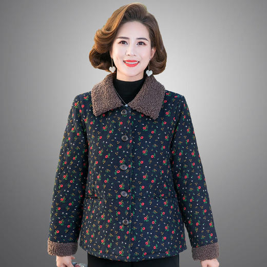 妈妈颗粒绒棉衣，中老年女装碎花小棉袄TYWF-A091 商品图4