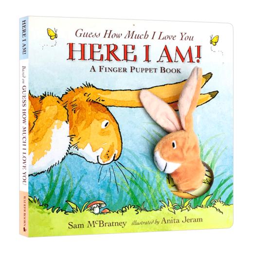 猜猜我有多爱你 儿童手偶书 英文原版绘本 Guess How Much I Love You Here I Am A Finger Puppet Book 英文版儿童英语启蒙纸板书 商品图0