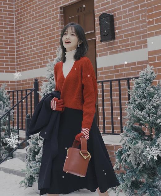 【百图 lulu 定制】【赫本伞裙】高腰百褶裙A字 毛呢百褶裙 商品图5