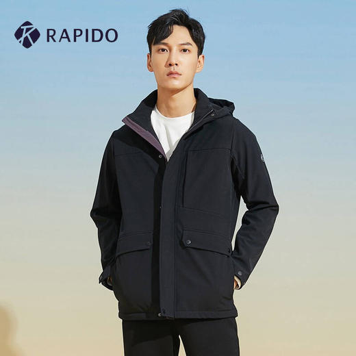 RAPIDO雳霹道2021秋季男士中长款工装风摇粒绒复合夹克CN1839J375 商品图0