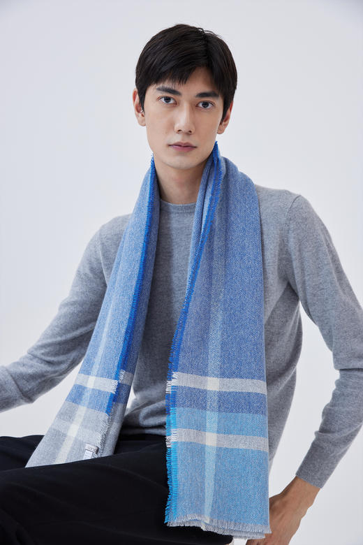  边框撞色羊绒披肩 SJF93P728B 商品图2