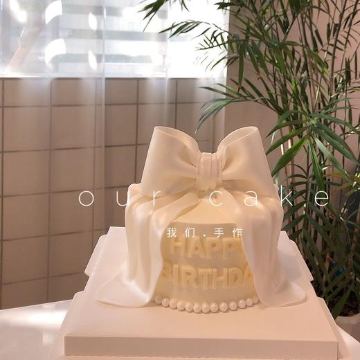 纯白色珠光蝴蝶结-低糖处理无添加 商品图2