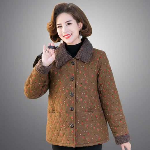 妈妈颗粒绒棉衣，中老年女装碎花小棉袄TYWF-A091 商品图3
