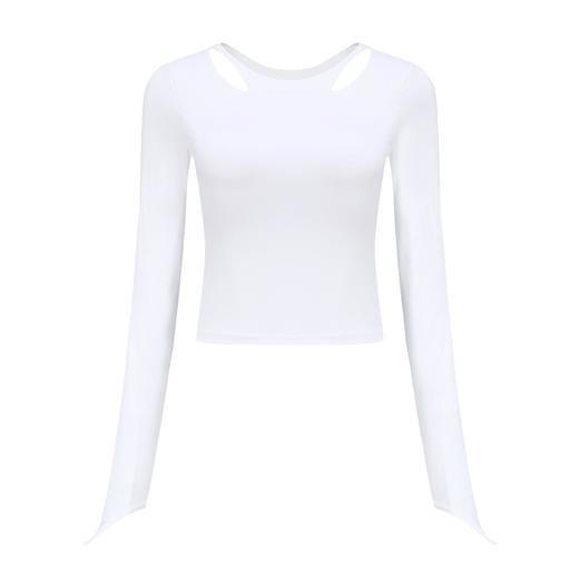 【裸感】弹力修身健身瑜伽服女长袖带胸垫长恤 商品图3