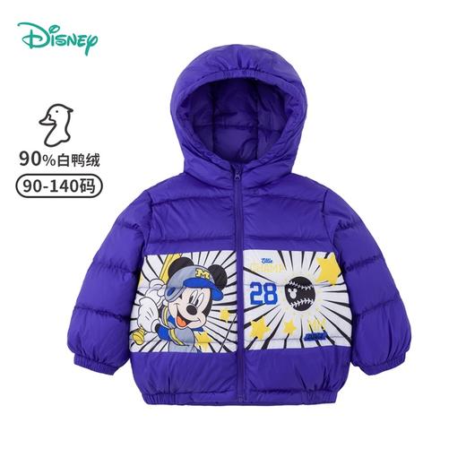 迪士尼男女儿童新款时尚潮米奇米妮满印羽绒服轻盈保暖白鸭绒外套214S1530
 商品图11