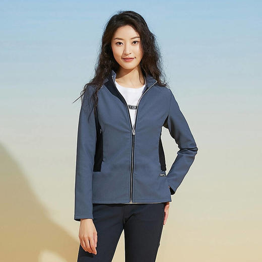 RAPIDO雳霹道2021秋季女士运动拼接立领针织背面磨毛夹克外套CP1976G03P 商品图3