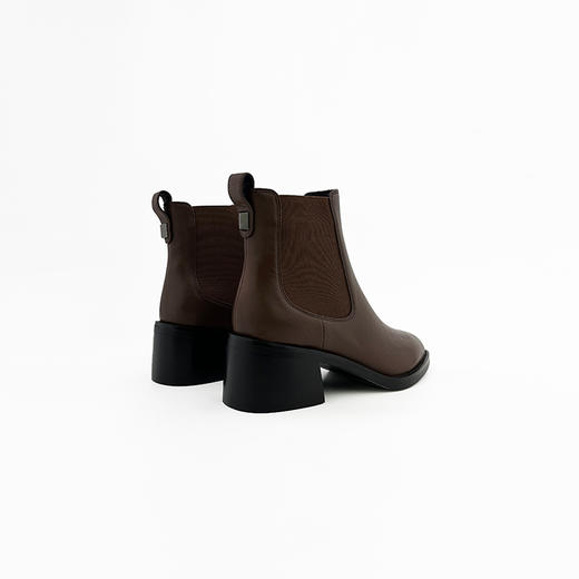 SAFICOO气质焦糖栗子色 尖头女士短靴真皮切尔西靴 商品图3