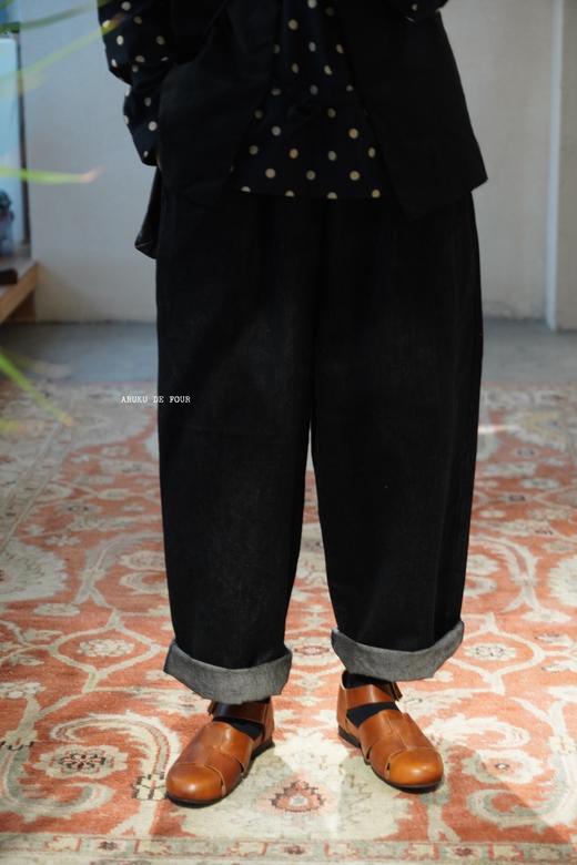 LABORATORY黑色米白深蓝阔腿裤 商品图10