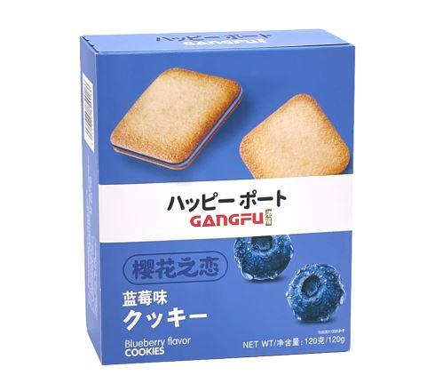港福樱花之恋饼干*蓝莓味/草莓味/白桃味120g/盒 商品图0