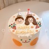 情侣手绘圆形笑脸手绘蛋糕-低糖处理无添加 商品缩略图0