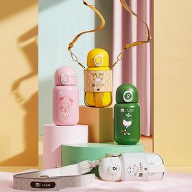 格沵儿童保温杯480ML带吸管背带316食品级不锈钢大容量水杯