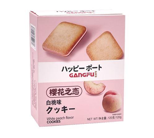 港福樱花之恋饼干*蓝莓味/草莓味/白桃味120g/盒 商品图1