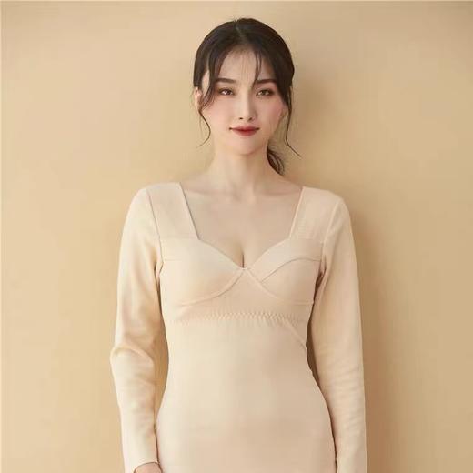 (认证面料)无痕保暖背心女士加绒加厚秋冬季带胸垫打底衫内发热内衣上衣 商品图1
