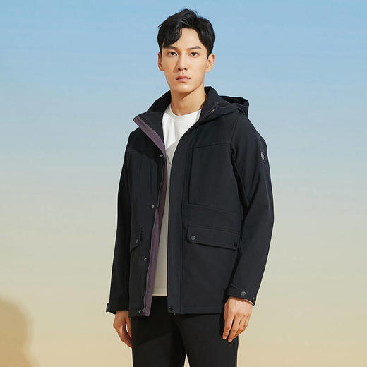 RAPIDO雳霹道2021秋季男士中长款工装风摇粒绒复合夹克CN1839J375 商品图2