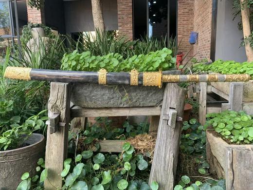 康熙战刀 镀真金银 游龙纹万层折叠锻打 蒋森荣大师作品 未开刃 商品图1