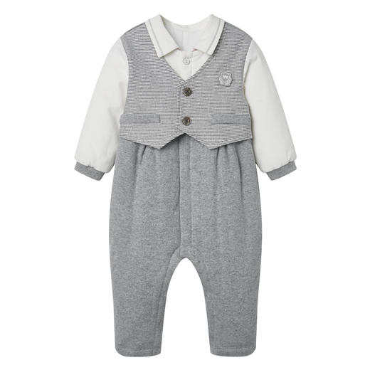 丽婴房-童衣类（冬）E1连身装游戏裤X_中灰 商品图4