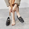 ZHR百搭乐福鞋女中跟单鞋英伦风一脚蹬粗跟小皮鞋 商品缩略图3