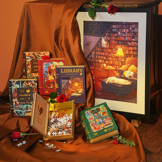 TOI图益书型盒拼图系列500片成年人减压解闷玩具 商品图1