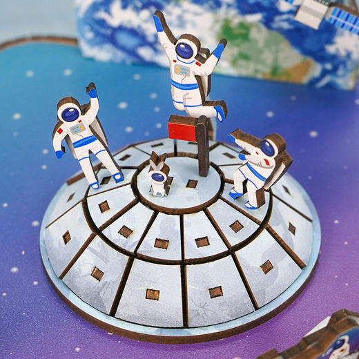 同趣月球漫步拼装八音盒 太空 航天 生日礼物 商品图4