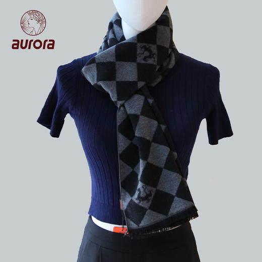 福虎 真丝双面提花拉绒围巾 商品图0