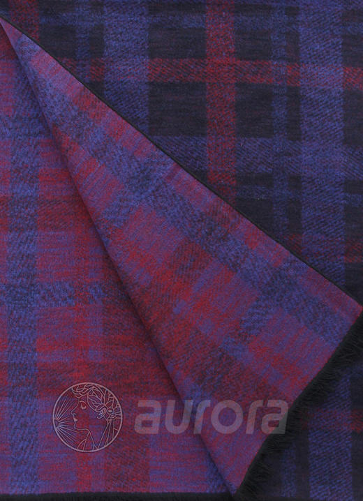 蓝紫 真丝双面提花拉绒围巾 商品图1