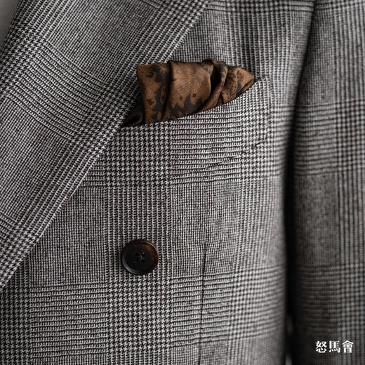 Stylbiella Super 120's 澳洲美丽诺羊毛卡其棕色亲王格套装 商品图10