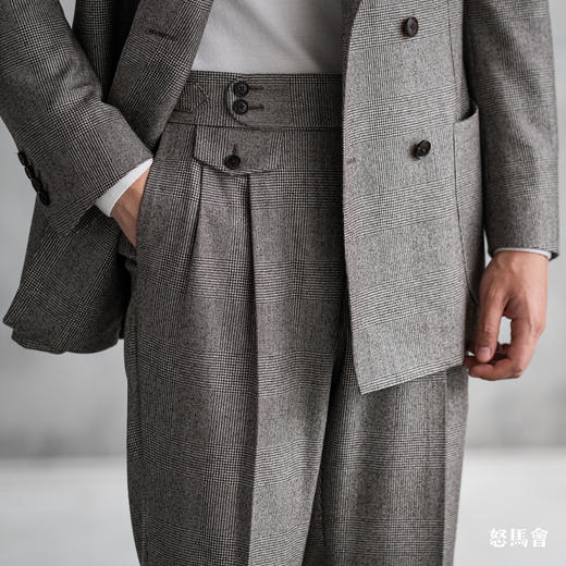 Stylbiella Super 120's 澳洲美丽诺羊毛卡其棕色亲王格套装 商品图6