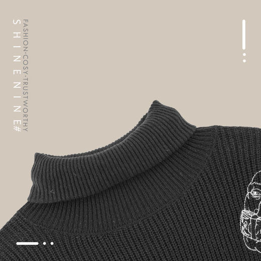 FM19AW4A-ZZS1917绣花高领毛衣 商品图1