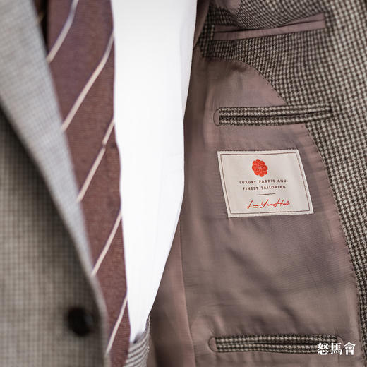 Stylbiella Super 100's 澳洲美丽诺羊毛卡其棕色千鸟格套装 商品图8