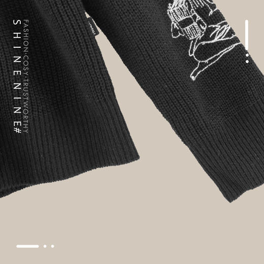 FM19AW4A-ZZS1917绣花高领毛衣 商品图2