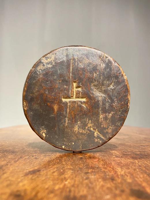 老梨木刻楼阁圆形印模，顺丰包邮 商品图2