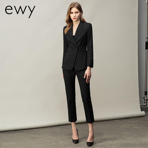高端黑色长袖职业西装套装女气质修身面试正装时尚售楼部工作服 商品图2