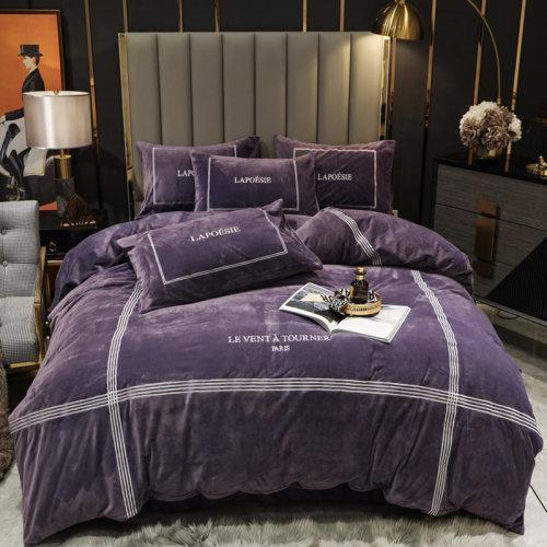 刺绣工艺宝宝绒秋冬保暖四件套 被套床单1.5/1.8米床-可可西里 商品图12