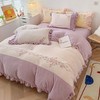 秋冬牛奶绒绣花保暖四件套 加厚保暖绒被套床单4件套-冬季恋歌 商品缩略图1