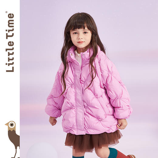 littletime男女童菱格羽绒服秋冬装90白鸭绒保暖2021新款儿童外套 商品图0