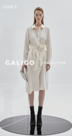 高级质感交领式连衣裙