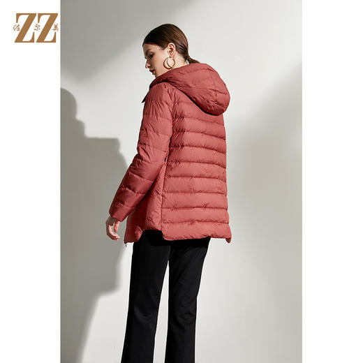 佐尔美2021冬季新品 经典绣花羽绒服外套女E04YY19 商品图4