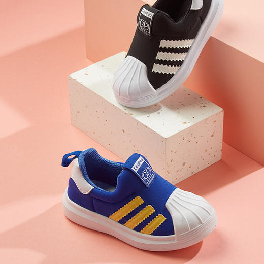 小猪快跑童鞋 贝壳头3-8岁儿童休闲鞋儿童帆布鞋 商品图3