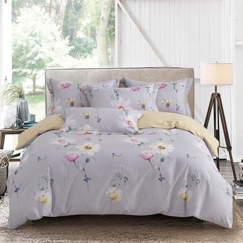 春夏新品40支纱柔软全棉四件套 清新风被套床单4件套1.5\1.8米床-花舞佳人 商品图5