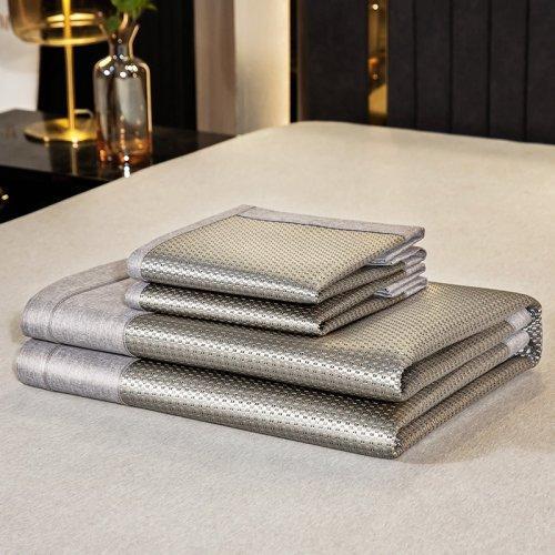 夏凉提花刺绣冰丝藤席三件套 可折叠软凉席 夏天床席 1.5m 1.8米床适用 商品图6