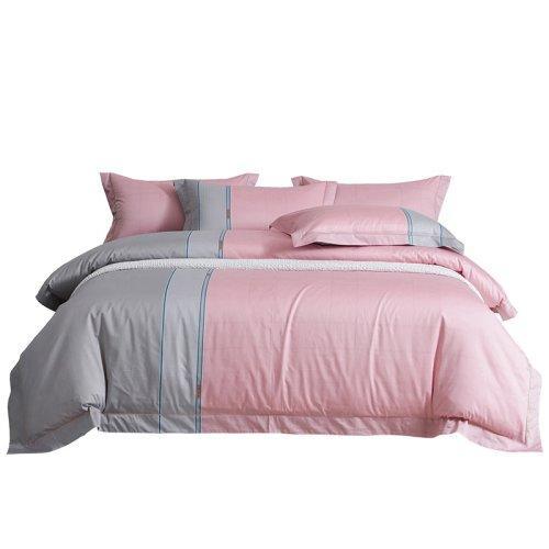 占姆士奥莱线上款 春夏新品锦绣缎全棉60支纱四件套 柔软贴身面料被套床单4件套-伯爵(粉) 商品图4