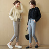 2021新款韩版毛呢休闲女裤秋冬高腰宽松百搭萝卜小脚休闲学生高腰 九分烟管裤哈伦裤 商品缩略图2